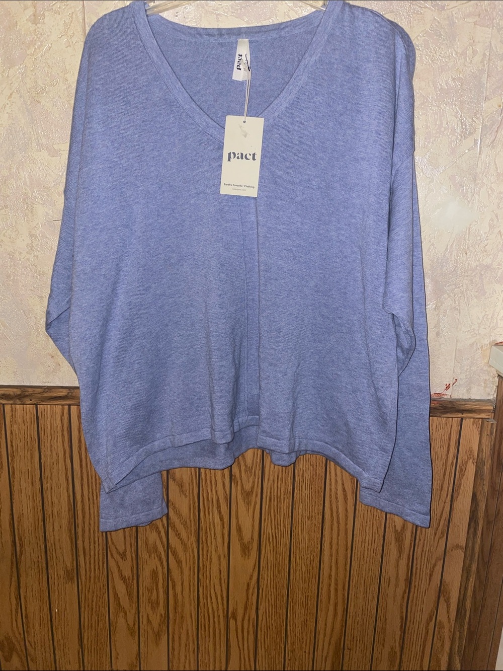 Iris blue organic cotton pact sweater (XL)(nwt)